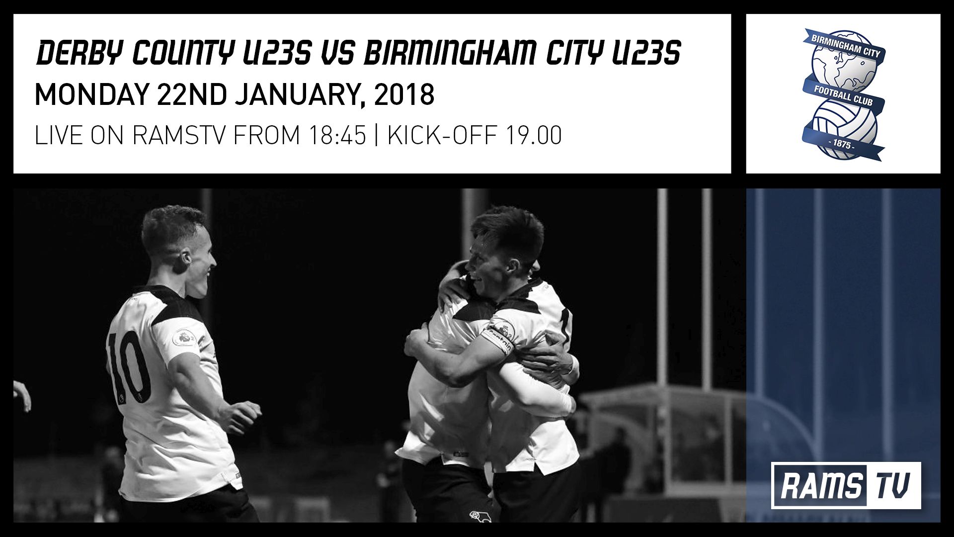Watch Our U23s Face Birmingham LIVE